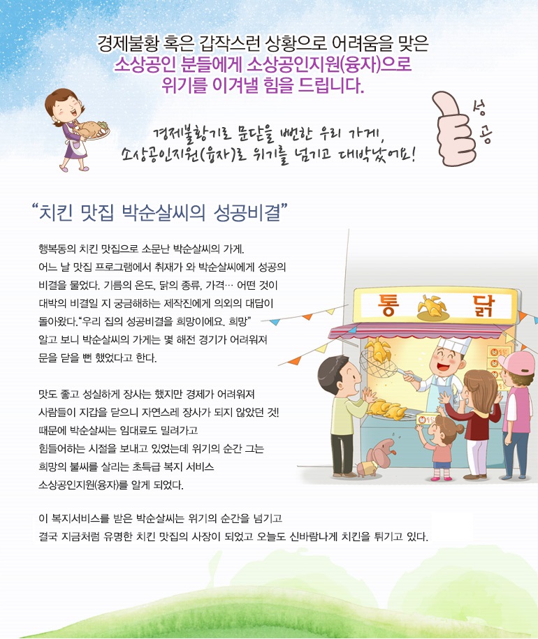 경제불황기로 문닫을 뻔한 우리 가게, 소상공인지원(융자)로 위기를 넘기고 대박났어요!